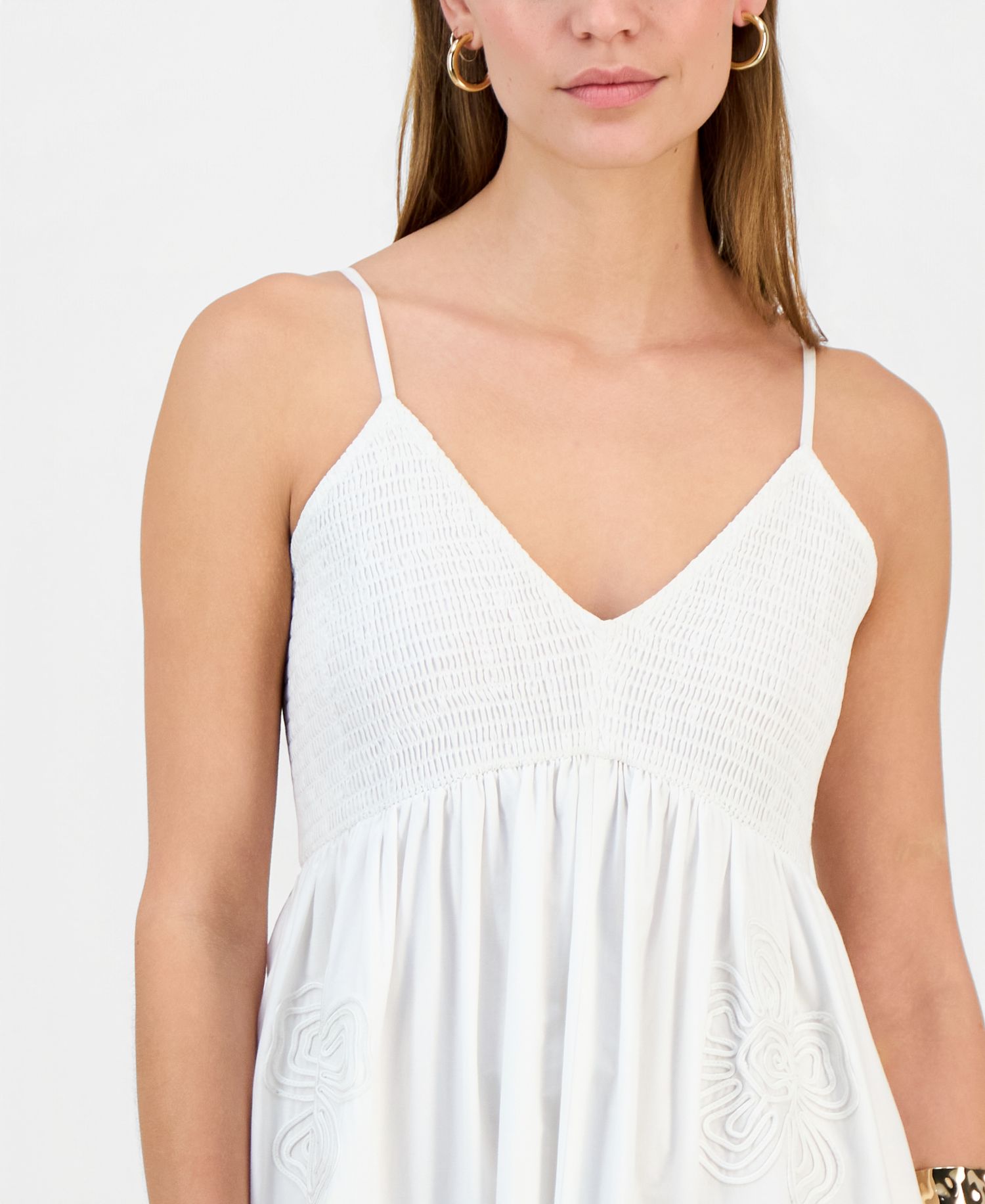 Petite Smocked-Bodice Bubble Dress