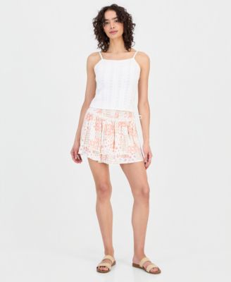 Juniors' Tiered Smocked-Waist Skirt