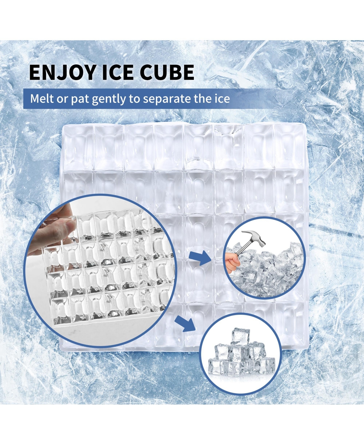 Euhomy 34-lb Cube Ice Countertop Portable Ice Maker in Black with Self Cleaning