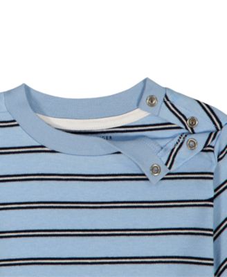 Baby Boys' Striped T-Shirt and Twill Shortalls, 2-Piece Set