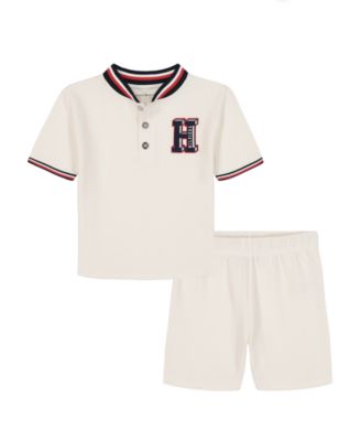 Baby Boys' Pique Baseball T-Shirt and Shorts, 2-Piece Set