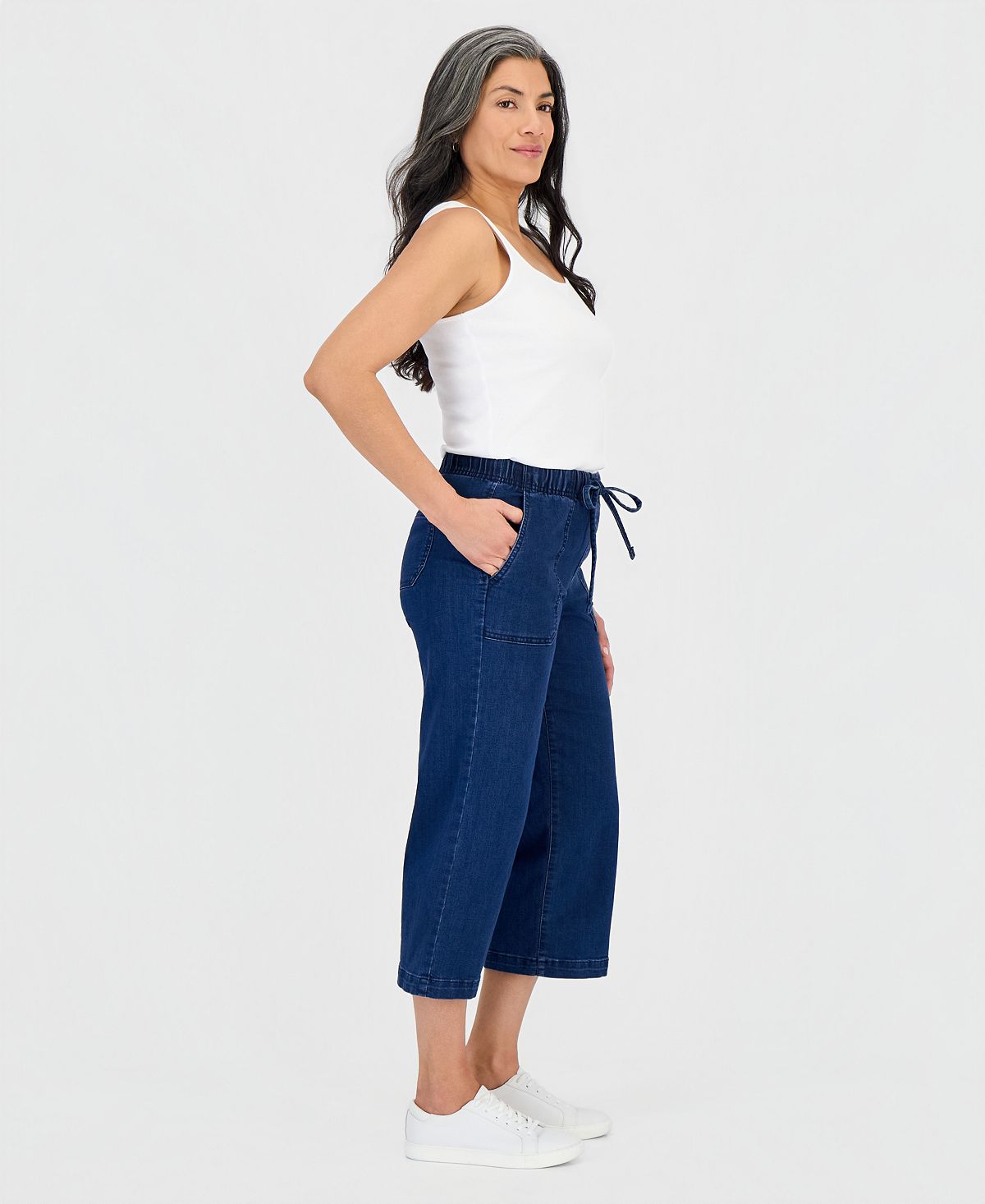 Style & Co Women's Cropped High Rise Wide-Leg Jeans, Macy's Exclusive view 6 — MAYCSS fashion products