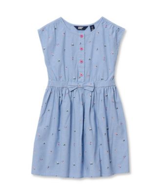 Girls Short Sleeve Lightweight Denim Dress
