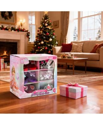 Princess Dress-Up Gift Set with Wearable Tiara, Necklace & Earrings for Girls Birthday & Parties