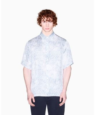 Men's Silky Printed Button Up Shirt