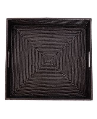 Rattan Square Tray with Cutout Handles