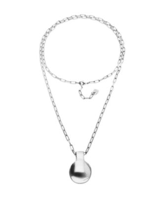 18k Gold Plated Metal Alloy Long Necklace with Big Ball