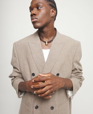 Leather Necklace with Big 18k Gold Alloy Plated Ball