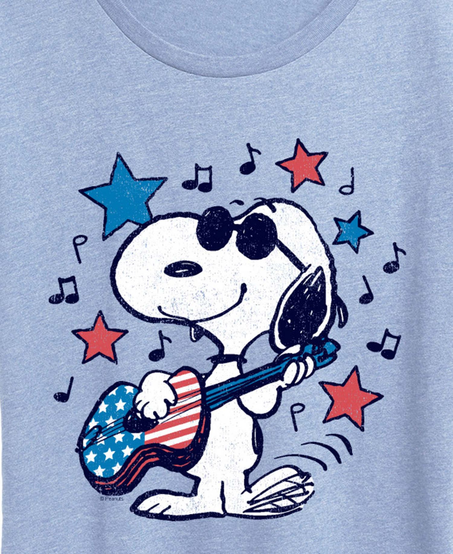 Plus Size Peanuts Snoopy Americana Guitar Short-Sleeve Graphic T-Shirt