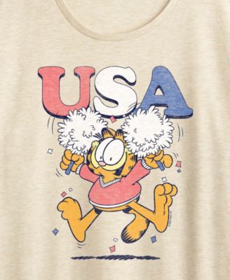 Plus Size Garfield USA Cheer Short-Sleeve T-Shirt