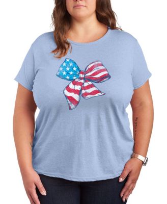 Women's Instant Message American Flag Bow Graphic Crewneck T-Shirt