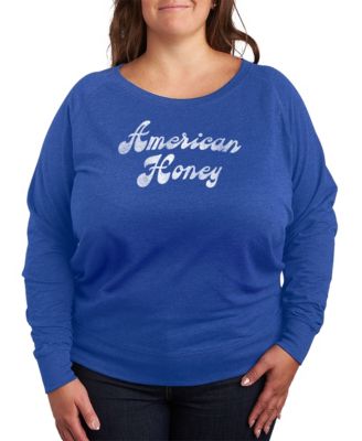 Plus Size Instant Message American Honey French Terry Graphic Crewneck T-Shirt