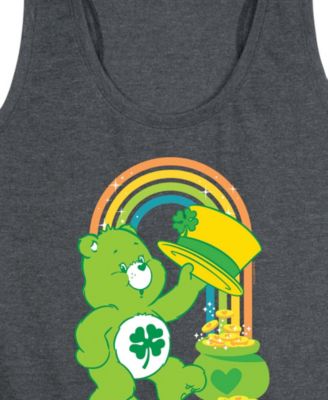 Plus SizeCare Bears St. Patrick's Day Good Luck Bear Rainbow Graphic Tank Top