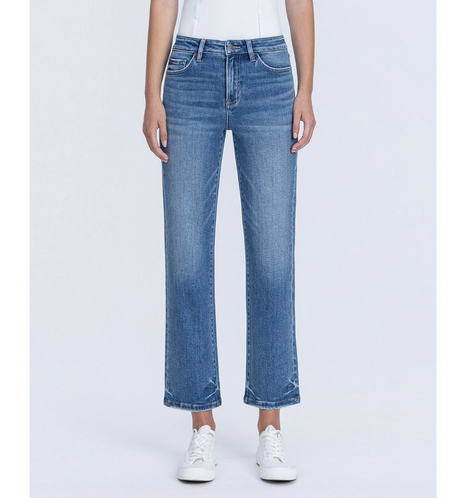 Women's High Rise Crop Straight Jeans