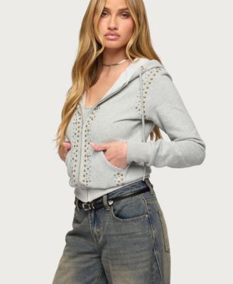 Women's Patricia Studded Zip Up Hoodie