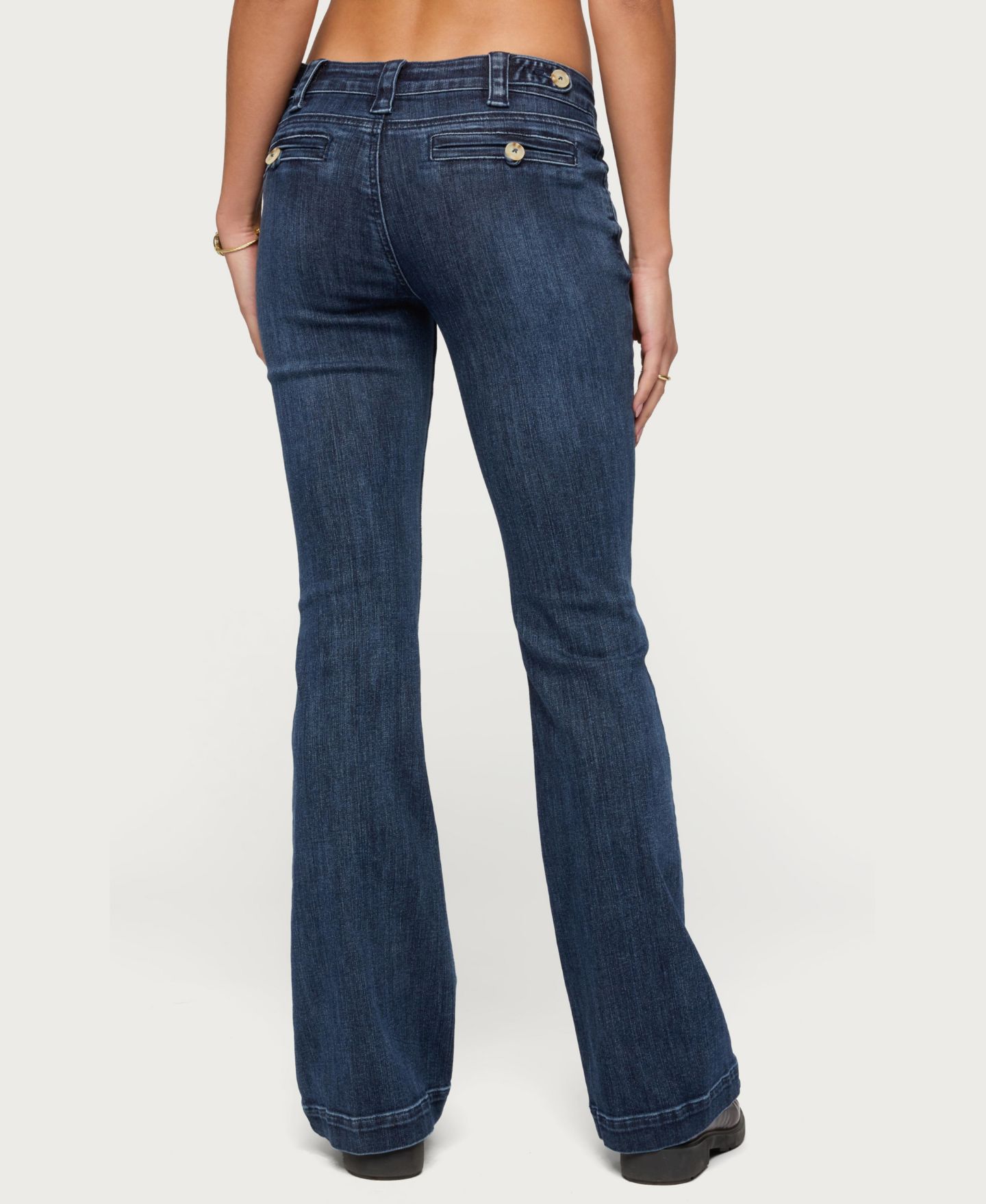 Женские джинсы Edikted Roccio Low Rise Bootcut, цвет: Синий — фото 2