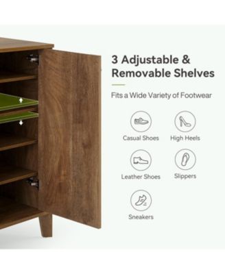 5-Tier Shoe Cabinet with 3 Adjustable & Removable Shelves, Shoe Cabinet for Entryway, Modern Farmhouse Entry Way Shoe Storage Cabinet