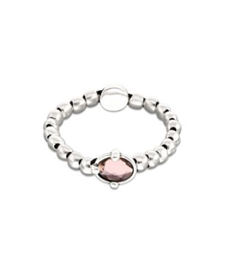Pink Faceted Crystals Elastic Bracelet