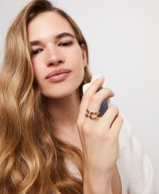 White Topaz Double Ring