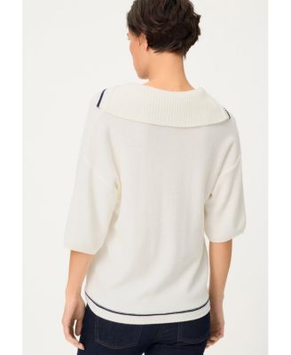 Women's Split-Neck Polo Sweater