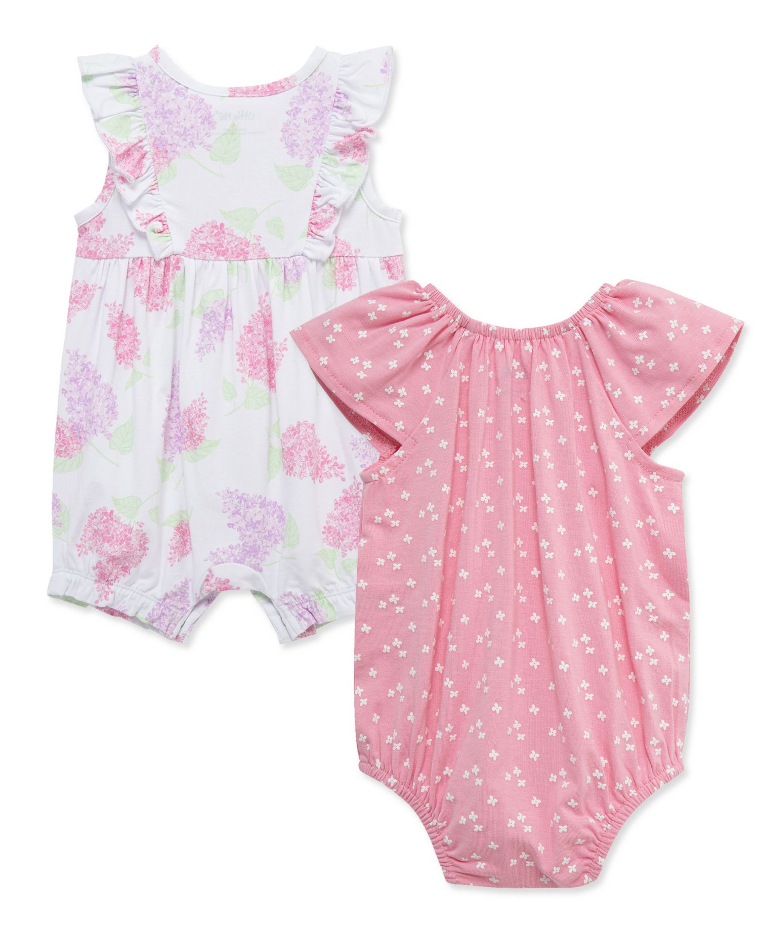 Baby Girls' Dainty Lilac Print Rompers, 2-Piece Set