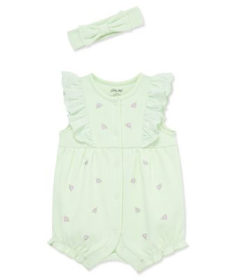 Baby Girls' Violets Bloom Romper & Headband, 2-Piece Set