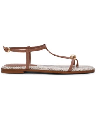 Women's Ritzy Ball-Stud Square Toe Flat Sandals