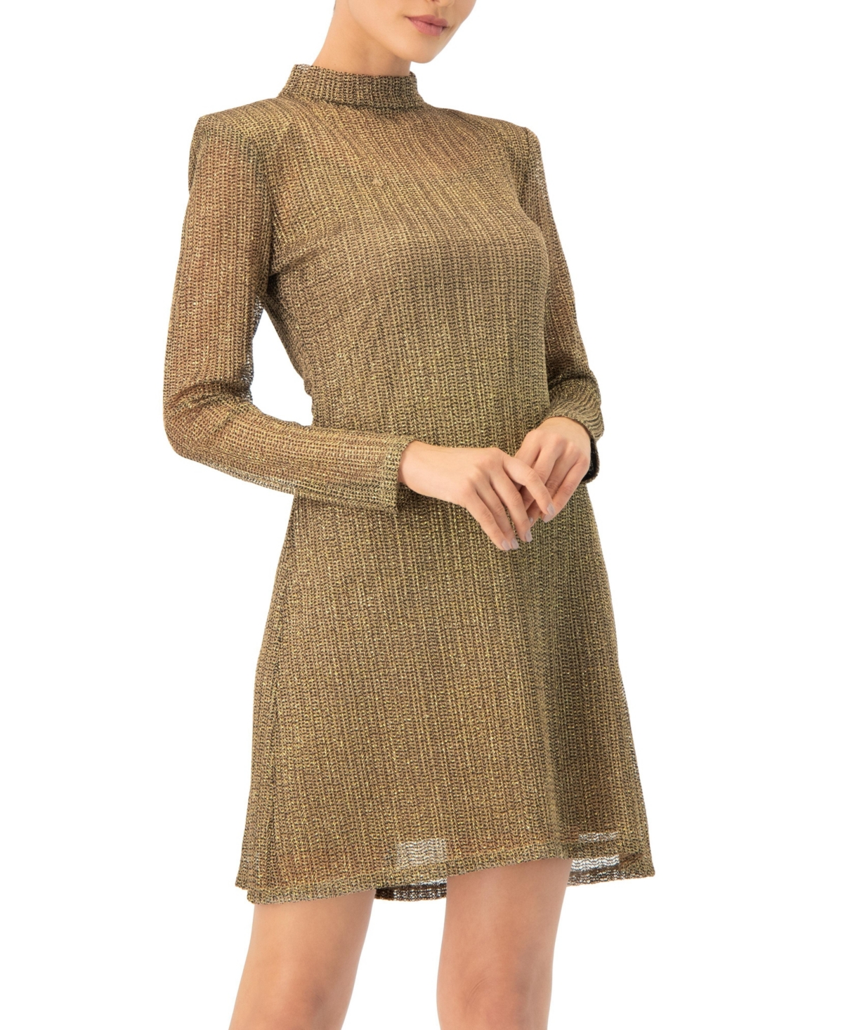 Ivonne Women's Short A-Line Dress with Long Sleeves