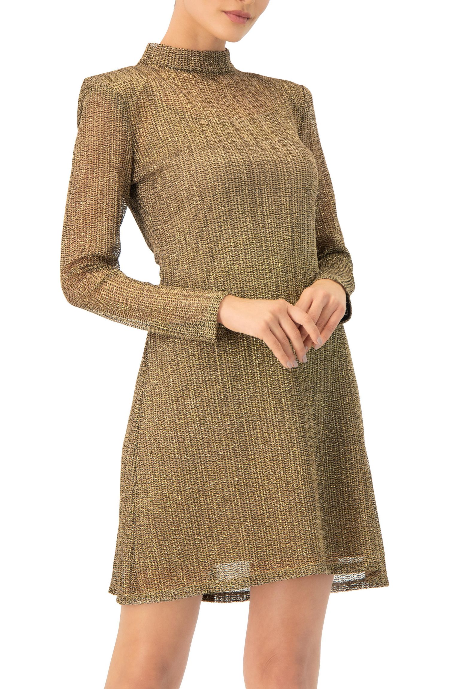Women's Short A-Line Dress with Long Sleeves