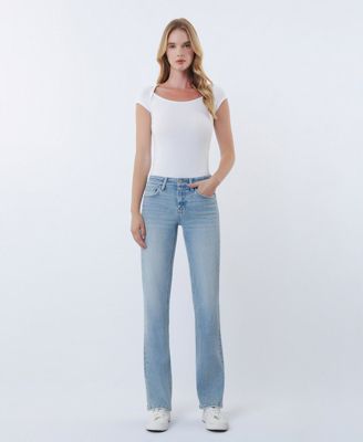 Women's Low Rise Straight Jeans With Tint