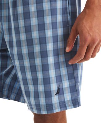Men's Elastic-Drawstring Plaid Pajama Shorts