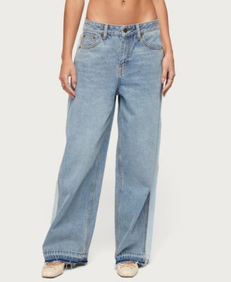 Women's Cailin Contrast Panel Low Rise Baggy Jeans