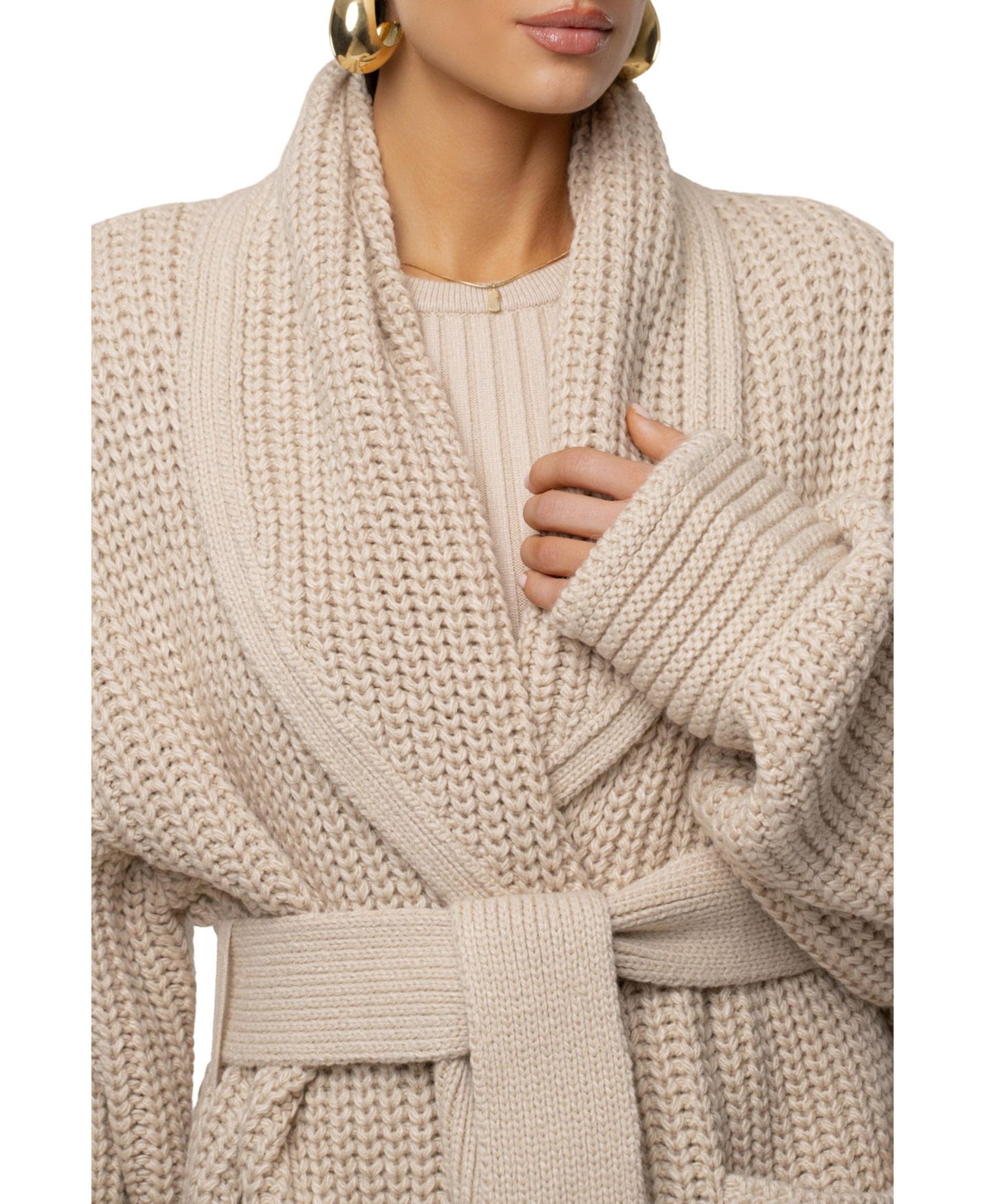 Женский кардиган JLUXLABEL Hazel Knit, цвет: Слоновая кость — фото 7