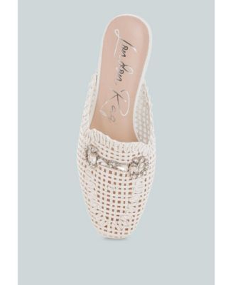 Women's Roboma Metallic Woven Diamante Mules