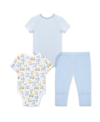 Baby Boys' Round Neck Bodysuit & Pants, 3-Piece Set