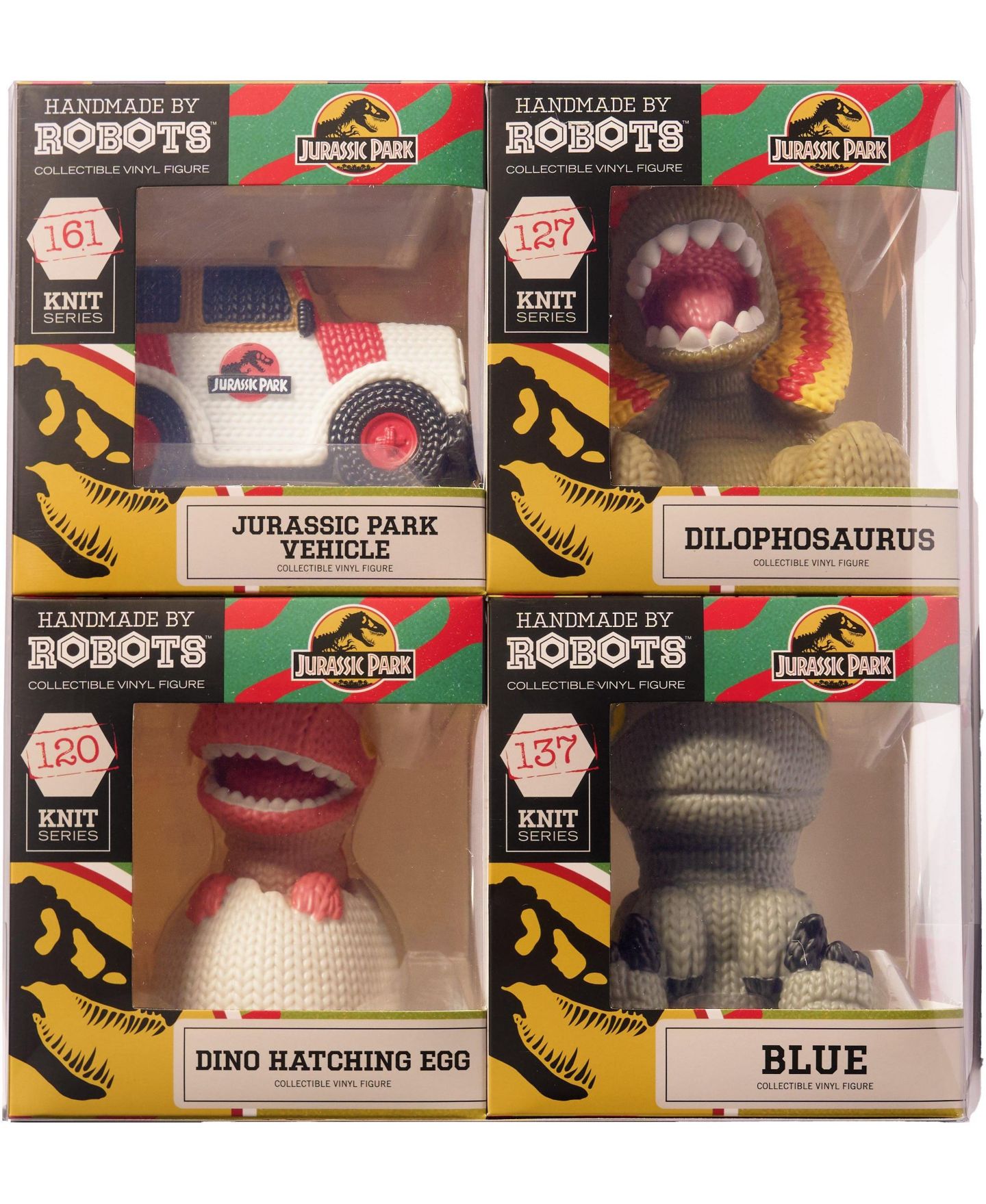 Детские фигурки Handmade By Robots Jurassic Park 6.1" 4-Pack Collectible Vinyl Figure — фото 1