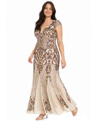 Plus Size Sequin Embellished Ball Gown