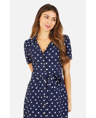 Women's Retro Shirt Polka Dot Dress