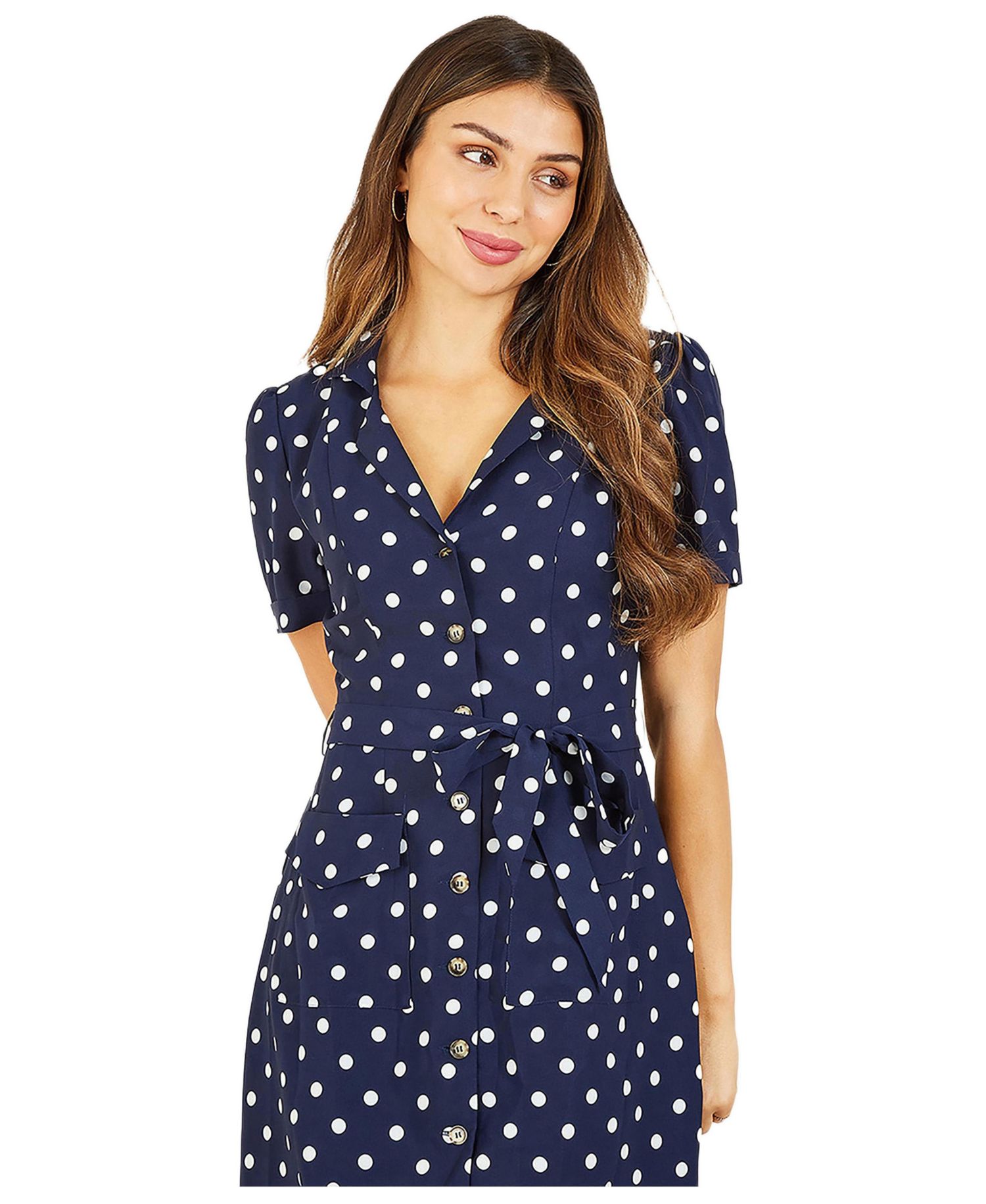Women's Retro Shirt Polka Dot Dress