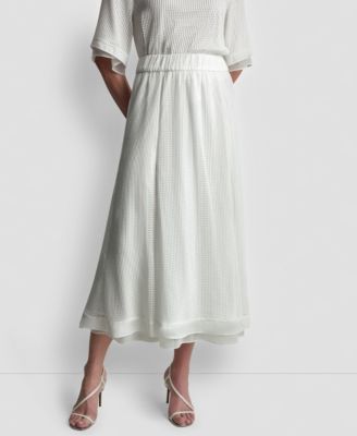 Women's Layered Window Pane Ankle Skirt