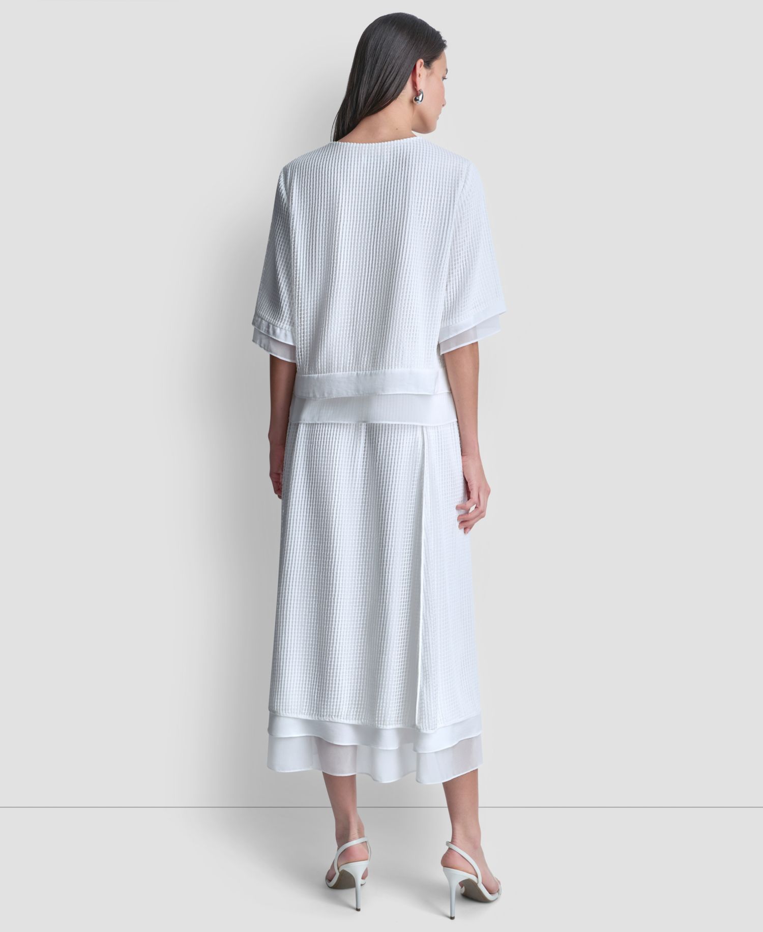 Women's Layered Window Pane Ankle Skirt