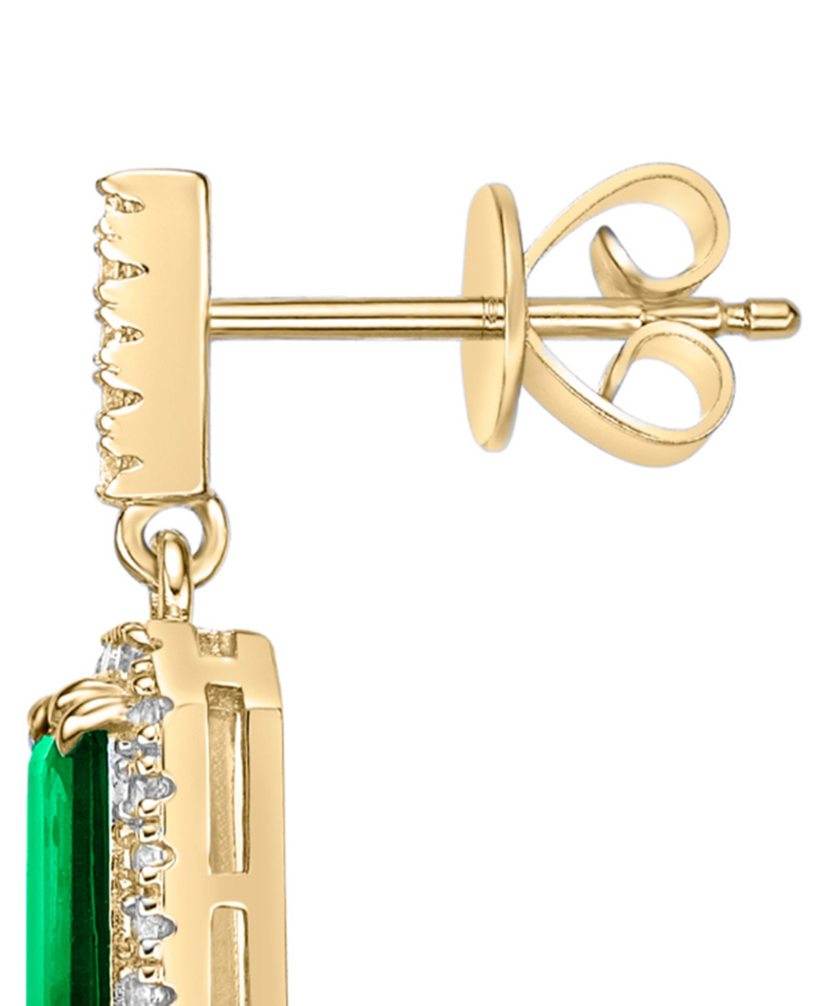 Macy's Sapphire (2.10 ct. t.w.) & White (0.25 Drop Earrings 14k Gold (Also Available Emerald)