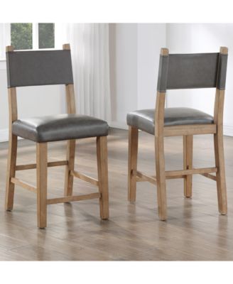 Macai 2-Pc. Faux Leather Counter Height Chair Set