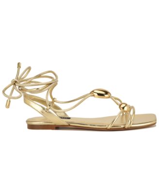 Women's Niraa Strappy Ornamented Flat Tie-Up Sandals