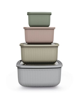8 Piece Rectangle Bowl Set with Lids