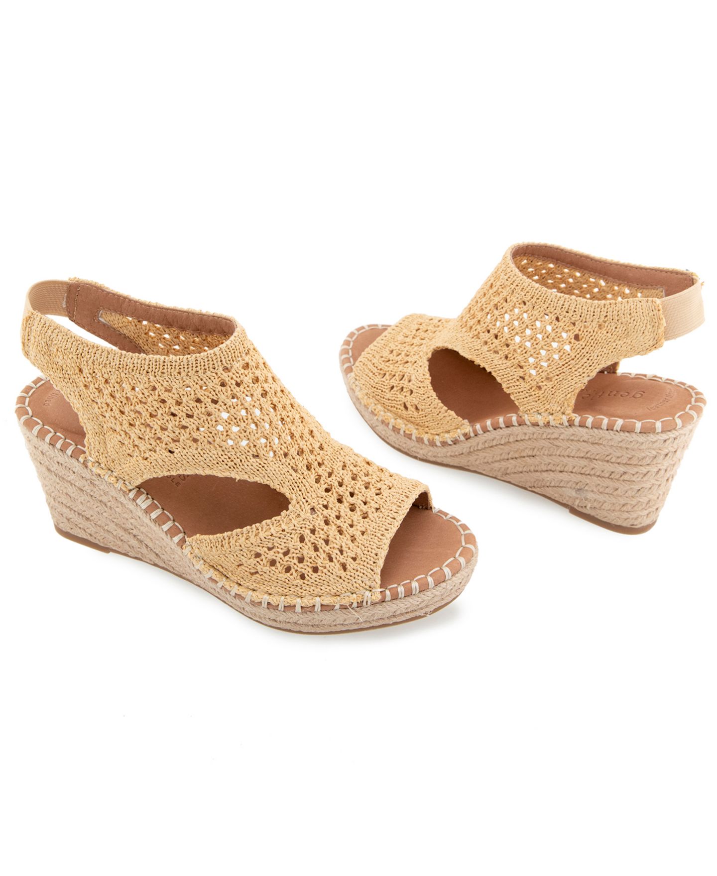 Женские сандалии Gentle Souls Cody Knit Round Toe Wedge, цвет: Натуральный вязаный — фото 8