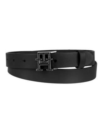 Women's Enamel Monogram Buckle Casual Leather Belt