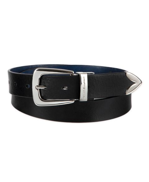 Женский ремень Tommy Hilfiger 2-In-1 Reversible Modern Casual Western Leather, цвет: Чёрный / Тёмно-синий