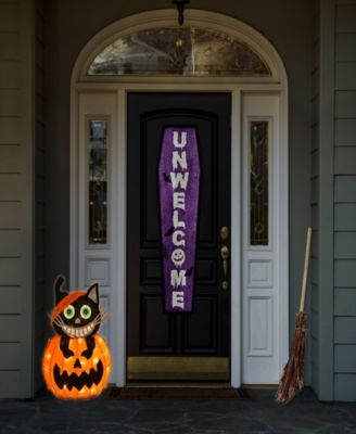 23" Pre-Lit Pumpkin and Cat