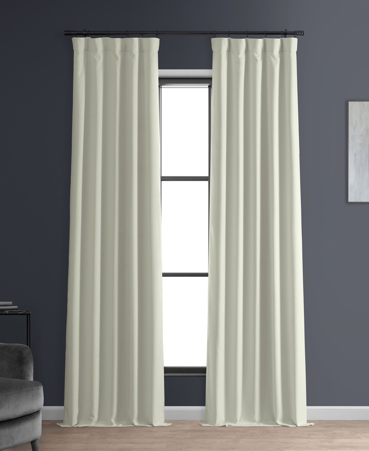 Half Price Drapes Excursion Ivory Faux Linen Hotel Blackout Curtain